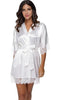 Sexy Bridesmaid Short Satin Bride Robe Lace Kimono Women Wedding Sleepwear Summer Female Bathrobe Lingerie Clothes Home Femme L3