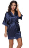 Sexy Bridesmaid Short Satin Bride Robe Lace Kimono Women Wedding Sleepwear Summer Female Bathrobe Lingerie Clothes Home Femme L3