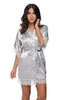 Sexy Bridesmaid Short Satin Bride Robe Lace Kimono Women Wedding Sleepwear Summer Female Bathrobe Lingerie Clothes Home Femme L3