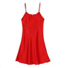Satin Silk 2018 Summer Pijamas Night Dress Nightwear Women Nightgowns Sexy V-neck Sleepwear Sleeping Dress Red Nightdress White