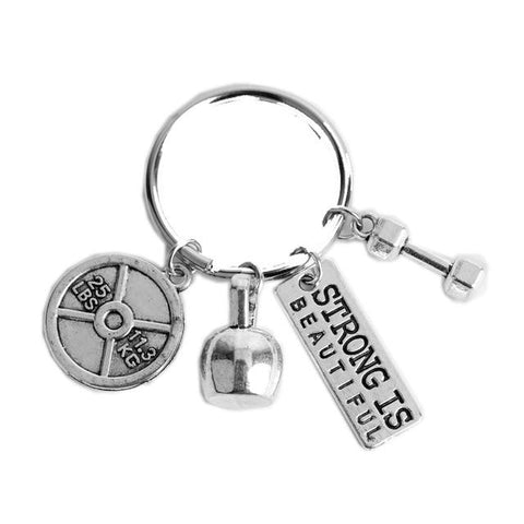 WEIGHT Barbell &Kettlebell Keychain Fitness Crossfit Bodybuilding Gym Sport Jewelry Men Car Fashion Accessories Gift
