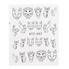 1 Sheet Water Nail Stickers Black Cartoon Animal Flamingo Fox Hollow Designs Sliders For Nail Decals DIY Manicure SASTZ651-654