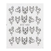 1 Sheet Water Nail Stickers Black Cartoon Animal Flamingo Fox Hollow Designs Sliders For Nail Decals DIY Manicure SASTZ651-654