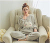 Autumn Winter Women Pyjamas Sets pajamas Sleepwear Suit Thick Warm Coral Flannel nightgown Female Cartoon Animal Pijama Mujer