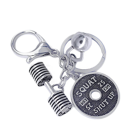 Precision production kettlebell barbell dumbbells perfect combination of fitness fashion jewelry keychain