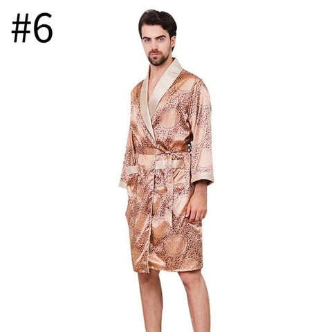 Autumn Men Boys Home Robes Male Printed Home Bathrobes Men Long Sleeves Soft Sleep Robes Home Male Casual Nightgowns Clothing