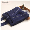 Men's Sleep Robes Cotton Waffle Bathrobes long design Couple Women Nightgown Plus Size Robe