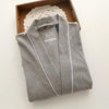 Men's Sleep Robes Cotton Waffle Bathrobes long design Couple Women Nightgown Plus Size Robe