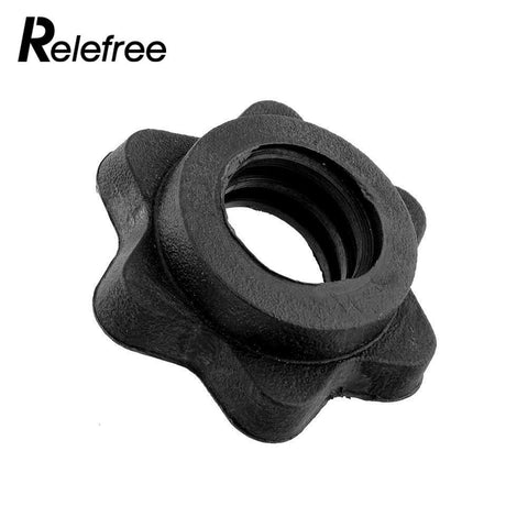 Black Pair Vinyl Spinlock Collars For 1" Standard Barbells Dumbbell Gym Useful*