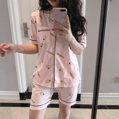 Women Pajamas Sets Short Sleeve Satin Pajamas Set Two Pieces Set Women Sleepwear Sexy Nightwear Summer Pyjama Short Sleeve Pjs