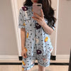 Women Pajamas Sets Short Sleeve Satin Pajamas Set Two Pieces Set Women Sleepwear Sexy Nightwear Summer Pyjama Short Sleeve Pjs