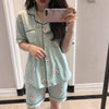 Women Pajamas Sets Short Sleeve Satin Pajamas Set Two Pieces Set Women Sleepwear Sexy Nightwear Summer Pyjama Short Sleeve Pjs