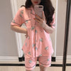 Women Pajamas Sets Short Sleeve Satin Pajamas Set Two Pieces Set Women Sleepwear Sexy Nightwear Summer Pyjama Short Sleeve Pjs