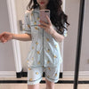 Women Pajamas Sets Short Sleeve Satin Pajamas Set Two Pieces Set Women Sleepwear Sexy Nightwear Summer Pyjama Short Sleeve Pjs
