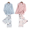Fresh Swallow woman pajamas sets adult 100% knit cotton long sleeve Japanese pijamas sleepwear pyjamas pijama feminino sexy