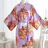 Elegant Pink Women Kimono Bath Gown Sexy Bride Bridesmaid Wedding Robe Nightgown Sexy Home Clothing Sleepwear Negligee Lingerie