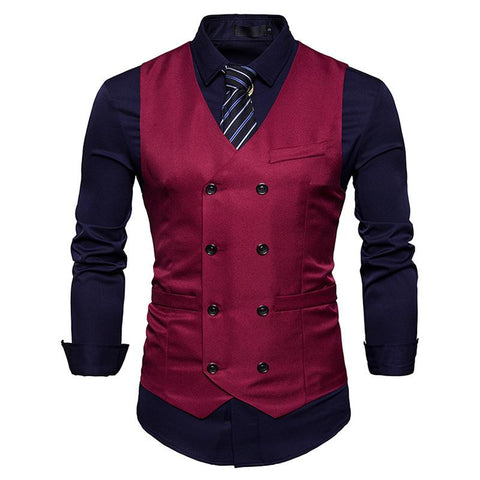 2018 New Arrival Dress Vests For Men Slim Fit Mens Suit Vest Male Waistcoat Gilet Homme Casual Sleeveless Formal Business Jacket