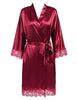 Sexy Ladies' Lace Satin Robe Gown Solid Soft Nightgown Nightwear Kimono Bathrobe Sleepwear Wedding Bride Bridesmaid Robes