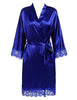 Sexy Ladies' Lace Satin Robe Gown Solid Soft Nightgown Nightwear Kimono Bathrobe Sleepwear Wedding Bride Bridesmaid Robes