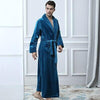 Men Winter Extra Long Thick Warm Shawl Collar Bath Robe Mens Thermal Flannel Bathrobe Male Peignoir Homme Coral Fleece Nightgown