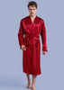 New Black Men's Satin Rayon Robe Gown Solid Color Kimono Bath Gown Lounge Casual Male Nightgown Sleepwear Home Wear S M L XL XXL