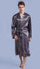 New Black Men's Satin Rayon Robe Gown Solid Color Kimono Bath Gown Lounge Casual Male Nightgown Sleepwear Home Wear S M L XL XXL