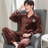 Yuzhenli 2018 Winter Autumn Nightgown Flannel Men's Clothing Mens Pajamas Set Plus Size Long Sleeve pyjamas pyjama hombre 3XL