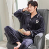 Yuzhenli 2018 Winter Autumn Nightgown Flannel Men's Clothing Mens Pajamas Set Plus Size Long Sleeve pyjamas pyjama hombre 3XL