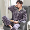 Yuzhenli 2018 Winter Autumn Nightgown Flannel Men's Clothing Mens Pajamas Set Plus Size Long Sleeve pyjamas pyjama hombre 3XL