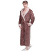 Men Winter Extra Long Thick Thermal Bathrobe Mens Luxury Flannel Warm Kimono Bath Robe Women Sexy Fur Robes Male Soft Nightgown