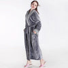 Men Winter Extra Long Thick Thermal Bathrobe Mens Luxury Flannel Warm Kimono Bath Robe Women Sexy Fur Robes Male Soft Nightgown