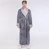 Men Winter Extra Long Thick Thermal Bathrobe Mens Luxury Flannel Warm Kimono Bath Robe Women Sexy Fur Robes Male Soft Nightgown