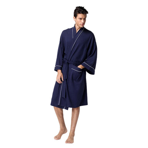 YJSFG HOUSE New Men Women Robes Sleep Lounge Bathrobe Cotton Robe Nightgown Sleepwear Long Soft Belt Home Hotel Male Female Home