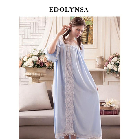 New Arrival Vintage Nightgowns Sleepshirts Elegant Lady Dresses Princess Sleepwear Lace Home Dress Soft Sleep & Lounge #H188