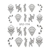 Full Beauty Lace Necklace Water Decals Nail Art Sticker Witch Black Flower Watermark Transfers Sliders Decoration TRSTZ771-777