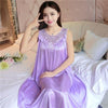 2018 Summer Nightgown sexy sleeveless Night dress women Plus size XXXXL Lace and silk Nightgowns sleepwear sleepshirt nightdress