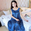 2018 Summer Nightgown sexy sleeveless Night dress women Plus size XXXXL Lace and silk Nightgowns sleepwear sleepshirt nightdress