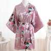 Light Purple Print Flower Women Robe Gown Chinese Traditional Bathrobe Sleepwear Novelty Kimono Dress S M L XL XXL XXXL A-111