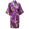 Light Purple Print Flower Women Robe Gown Chinese Traditional Bathrobe Sleepwear Novelty Kimono Dress S M L XL XXL XXXL A-111
