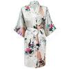 Light Purple Print Flower Women Robe Gown Chinese Traditional Bathrobe Sleepwear Novelty Kimono Dress S M L XL XXL XXXL A-111
