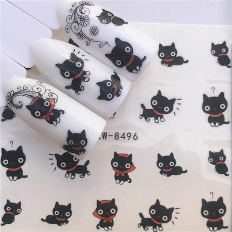 YWZLE 28 Designs Nail Sticker Set Black Dreamcather Feather Decal Water Transfer Slider For Nails Art Decor