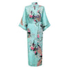White Chinese Female Sexy V-neck Robes Rayon Silk Sleepwear Long Printed Nightgown Wedding Bride Robe Plus Size S To XXXL NR026