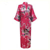 White Chinese Female Sexy V-neck Robes Rayon Silk Sleepwear Long Printed Nightgown Wedding Bride Robe Plus Size S To XXXL NR026