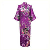 White Chinese Female Sexy V-neck Robes Rayon Silk Sleepwear Long Printed Nightgown Wedding Bride Robe Plus Size S To XXXL NR026