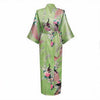 White Chinese Female Sexy V-neck Robes Rayon Silk Sleepwear Long Printed Nightgown Wedding Bride Robe Plus Size S To XXXL NR026