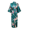 White Chinese Female Sexy V-neck Robes Rayon Silk Sleepwear Long Printed Nightgown Wedding Bride Robe Plus Size S To XXXL NR026