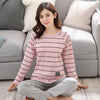 Autumn New Cotton Printing Lapel Top + Long Pant 2 Piece Sets Pajamas Set For Women Cute Sleepwear Girls Pyjama M L XL XXL XXXL