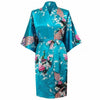 Brand New Green Long Robe Satin Rayon Bathrobe Nightgown For Women Kimono Sleepwear Flower Plus Size S M L XL XXL XXXL A-112