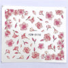 YWK 1 Sheet Pink Flower Water Transfer Slider for Manicure Nail Art Decoration Nail Sticker