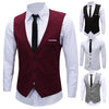 Men's Formal Business Slim Fit V-neck Solid Single-Breasted Vest Suit Waistcoat New Arrival